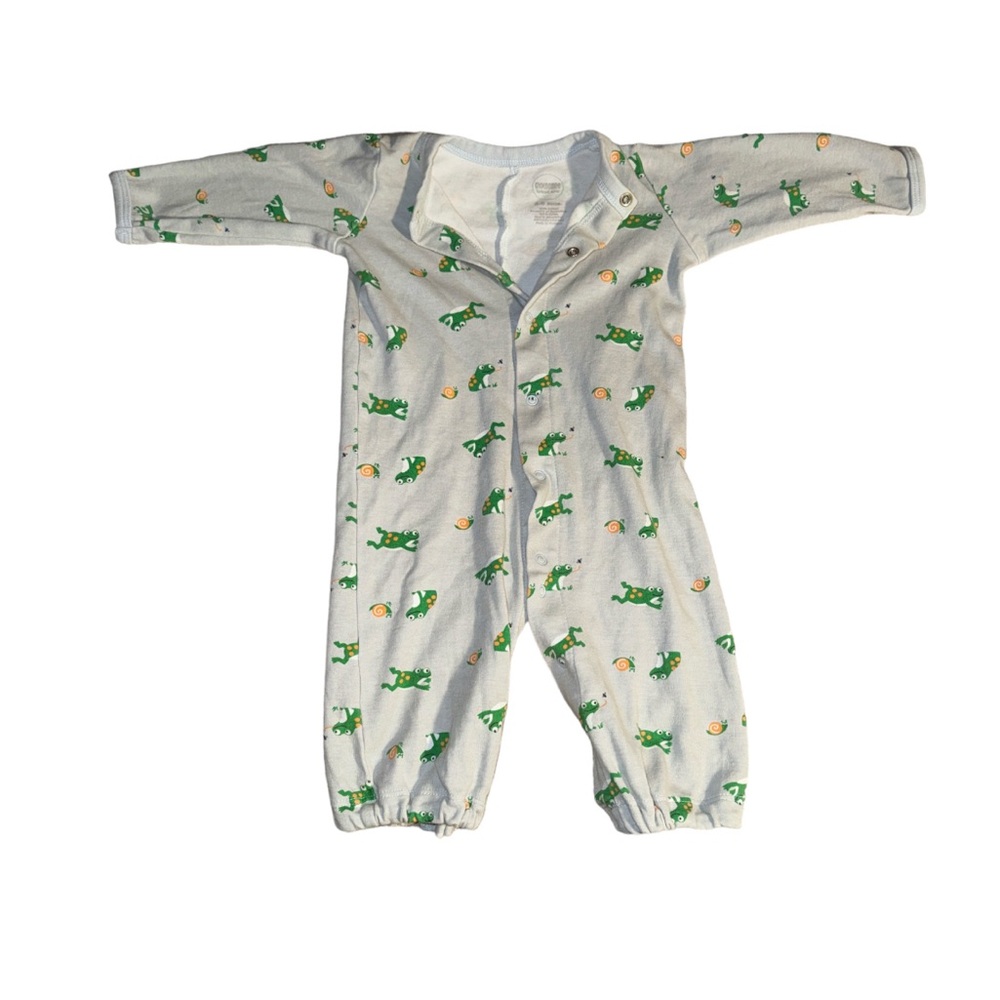 3 FOR $10 GYMBOREE 3-6M Frog Print Gray Cotton Sleeper